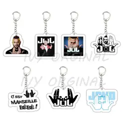 Acrylic French Rapper JUL Keychains for Accessories Woman Oh Qu'elle Est Belle Pendant Keyring Jewelry Music Fans Gifts