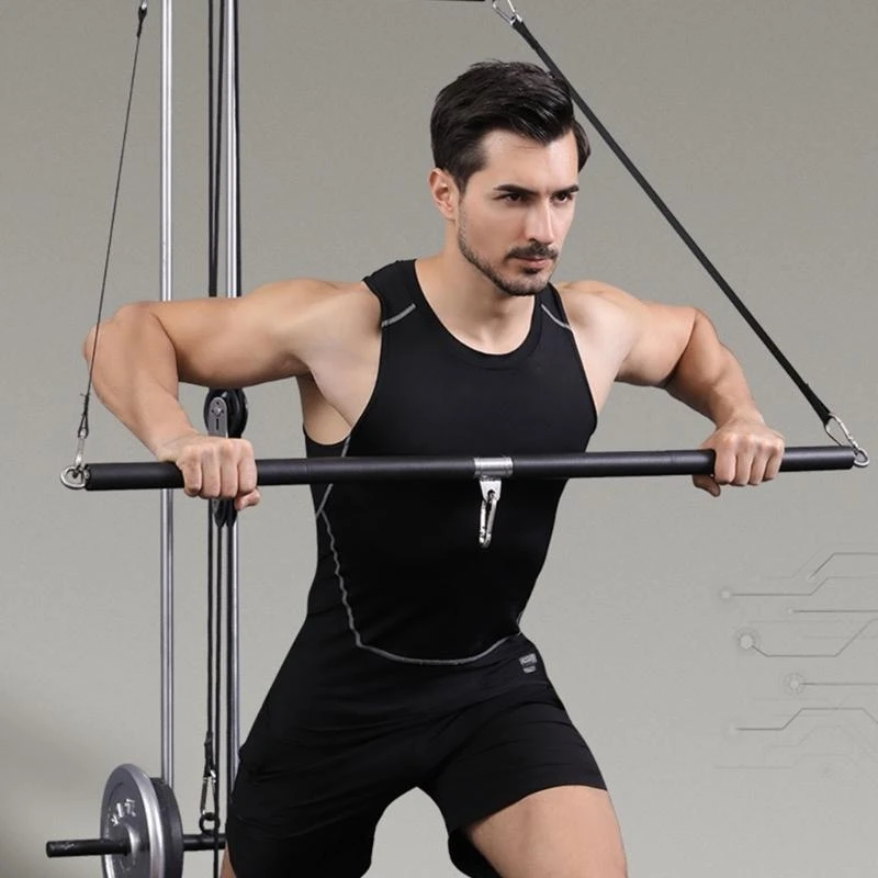 Abnehmbare Fitness-LAT-Klimmzugstange für Zuhause, Fitnessstudio, Riemenscheiben-Kabel-Maschinenbefestigung