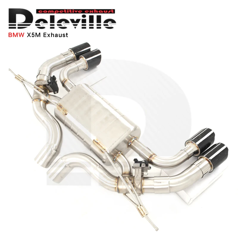 كاتم صوت Deleville Catback لسيارات BMW X5M 4.4T 2013-2018 304 أنابيب عادم من الفولاذ المقاوم للصدأ نظام عادم عالي الأداء