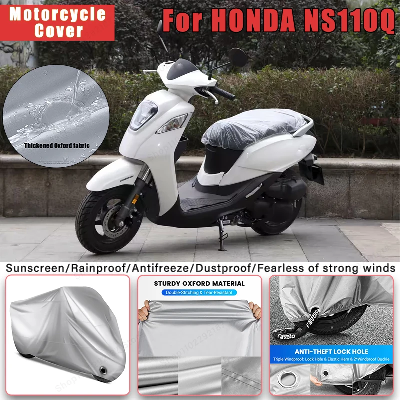 

For HONDA NS110Q No Ear Motorcycle Cover - Outdoor Full Body Protection, Waterproof Dustproof Heat-Resistant Moto Accessories