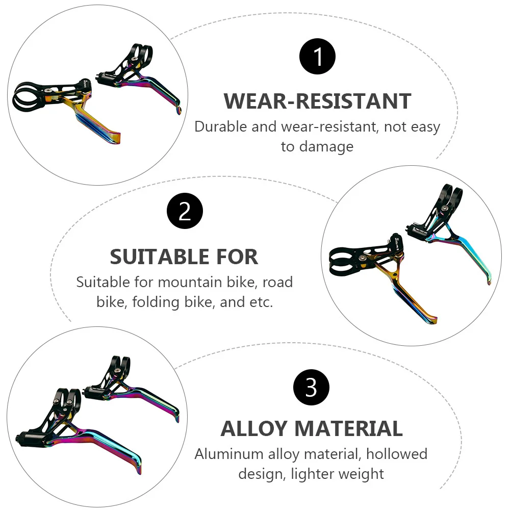 

1Pair Aluminum Alloy Handle Lightweight Durable Bike Brake Lever for Road Mountain Folding Bike Cycling Accessory