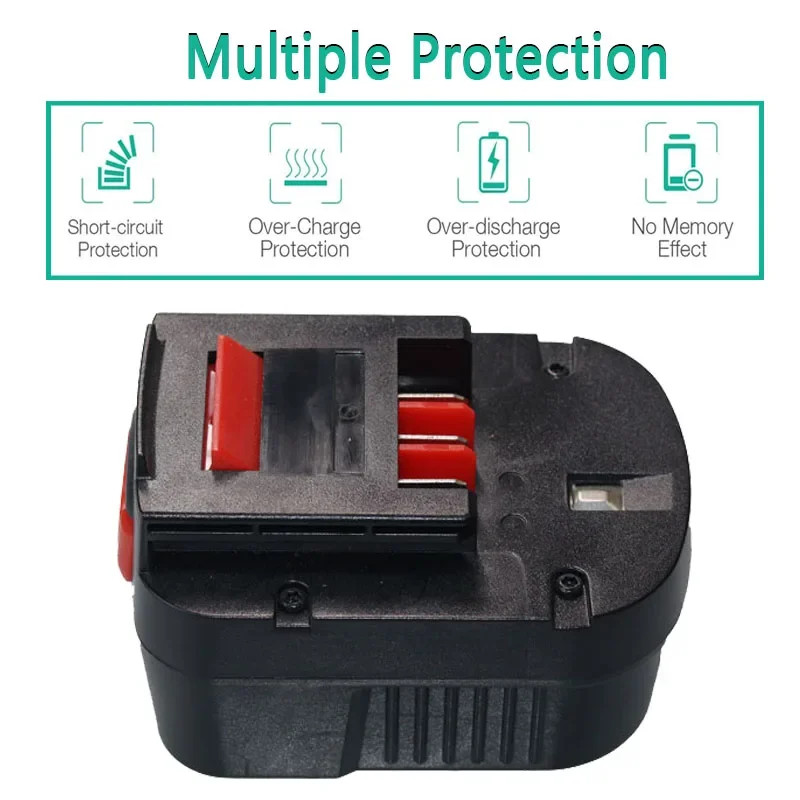 14.4V 4000/6000mah Rechargeable Tool Battery For Black&Decker A12 A12EX FSB12 FS120B A1712 HP HP12 Ni-MH Replacement Drill Batte