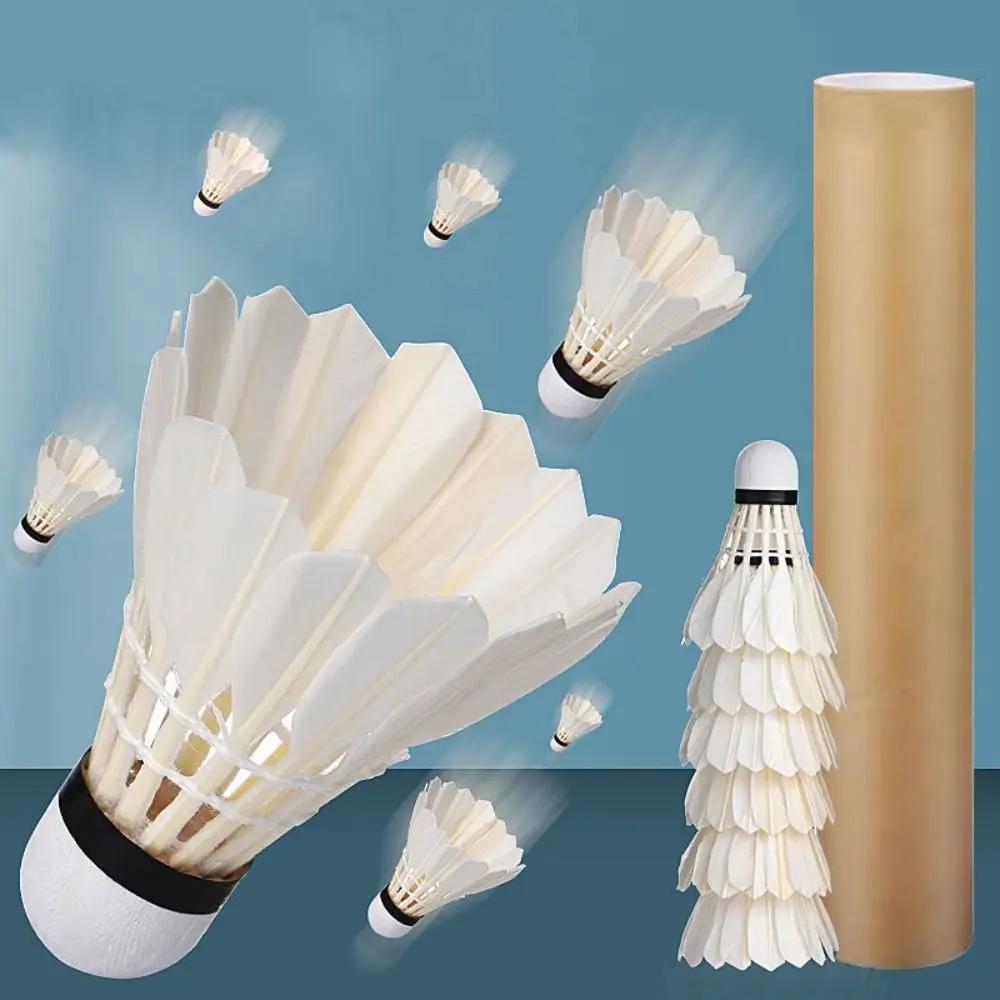 Professional Badminton Shuttlecock Stable Durable Badminton Trainer Accessories White Goose Feather Badminton Balls Household