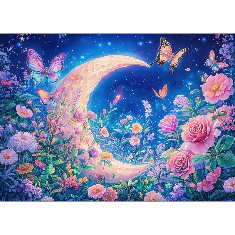 

9ct 60x80 см лунные цветы вышивка крестиком DIY печатные наборы набор для рукоделия домашний декор ремесла новый