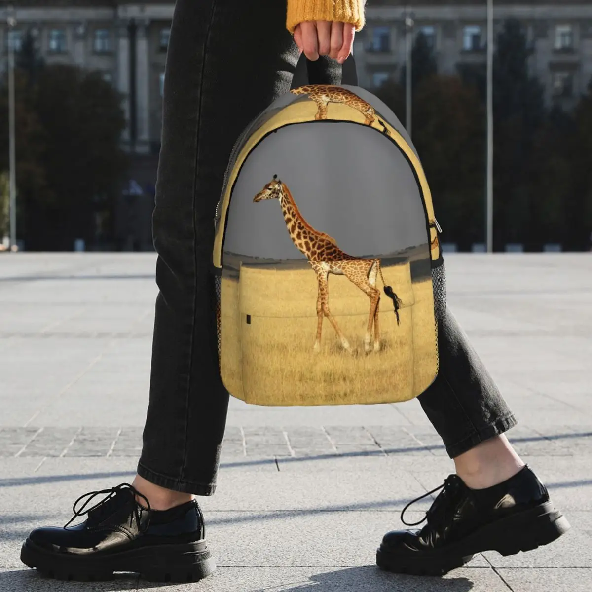 Giraffe Full Body Africa African Animals Backpack Student BookBag Men Women School Bag Computer Shoulder Bags