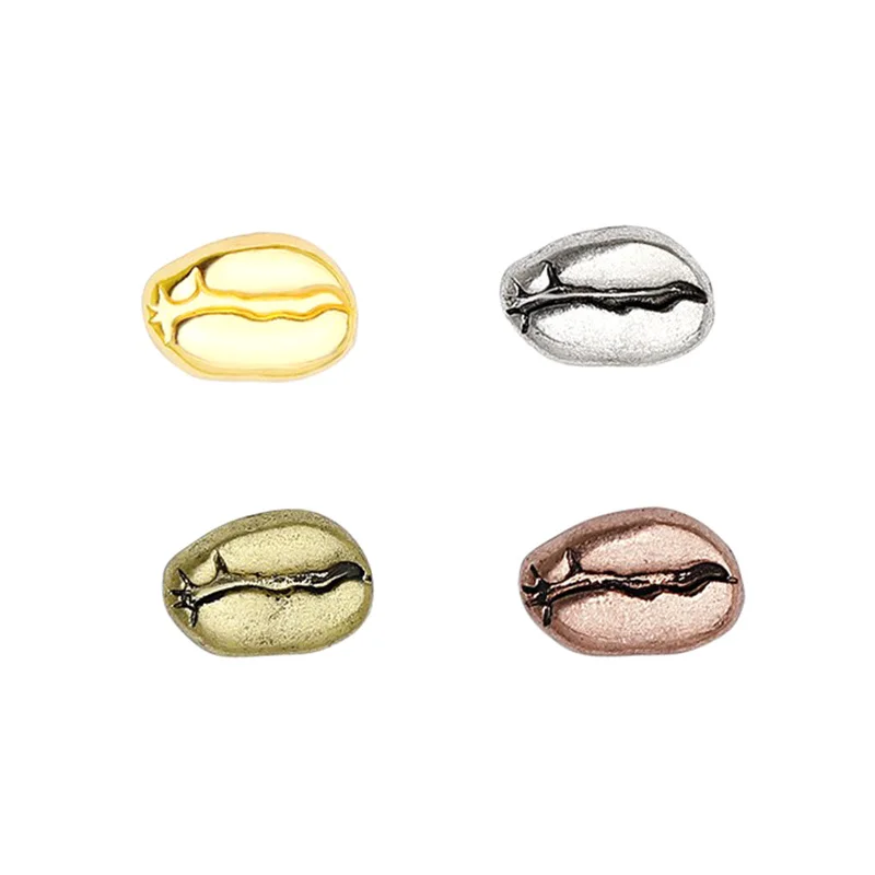 4 Color Metal Coffee Bean Brooches Vintage Coffee Bea Pins Backpack Lapel Pin Badge Punk Coffee Aficionados Jewelry Barista Gift
