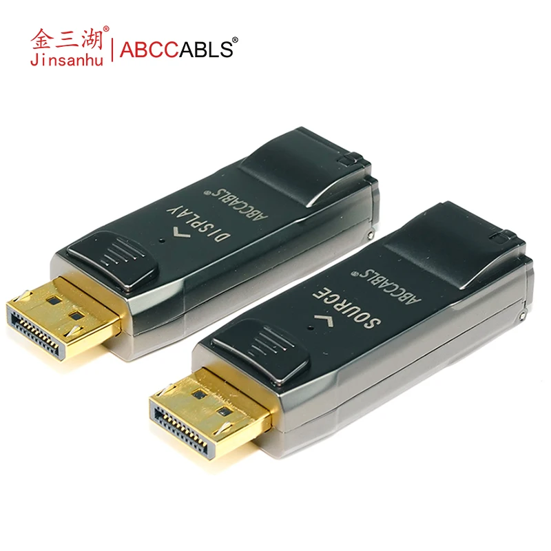 ABCCABLS LC To DP Fiber Extender, Multi Mode Single Mode 4K 60Hz DisplayPort Transceiver For Stage LED Wall