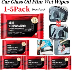 10Pcs Car Glass Oil Film Removal Wipes Car Window Glass Oil Film Remover Oil Film Cleaning Wipes Glass Windshield Cleaning Wipes