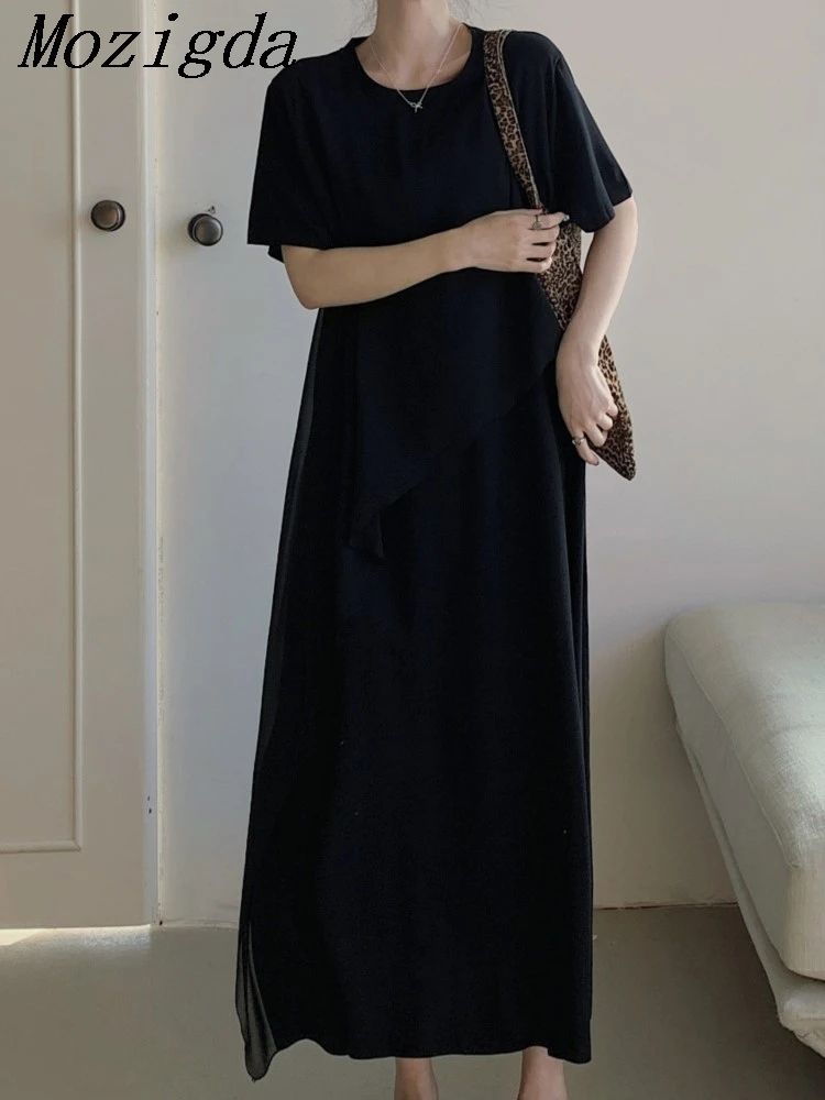

Lazy Oaf Summer Patchwork Dress Women Elegant Vintage Loose Black Woman Dress Ladies Dresses Chic Long Dress Vestidos