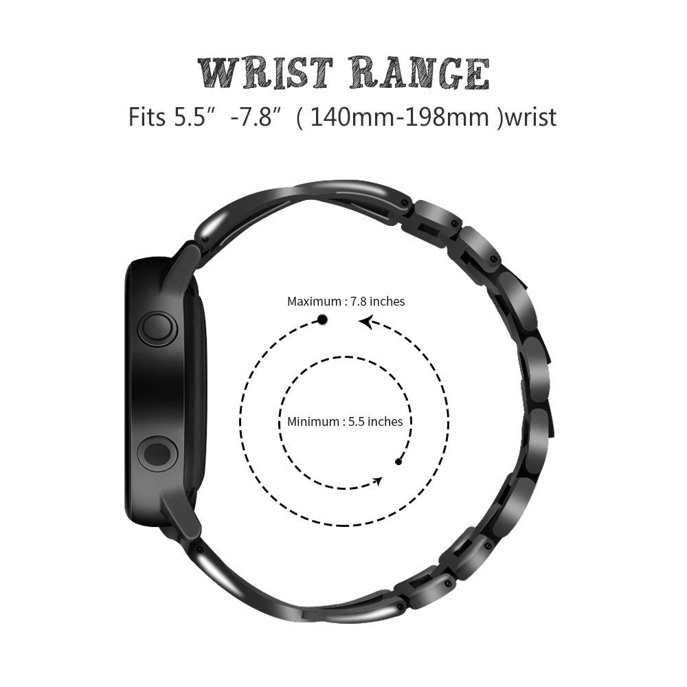 22 مللي متر 18 مللي متر 20 مللي متر الماس الفولاذ المقاوم للصدأ حزام (استيك) ساعة حزام لسامسونج غالاكسي ساعة 3 4 5 برو 40 مللي متر 44 مللي متر 42 مللي متر 46 مللي متر Active2 معصمه
