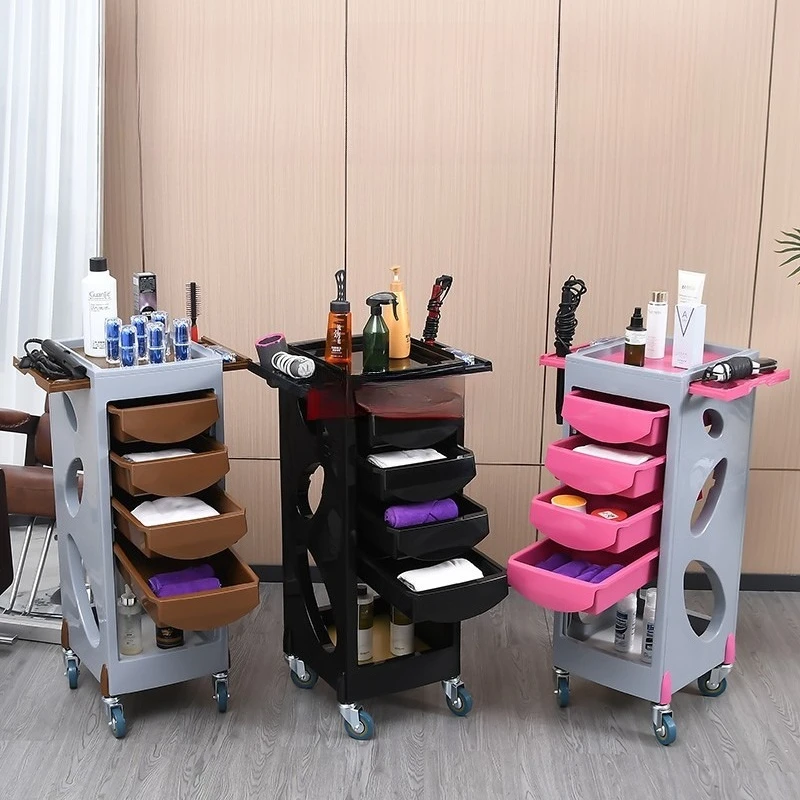 Large Capacity Salon Rolling Cart Beauty Hairdressing Trolley Multi-Layer Mobile Tool Organizer for Barber Shop Salon Furniture