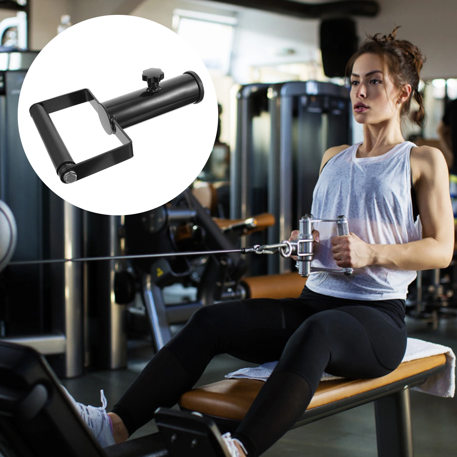 

Barbell Handle Grip T Bar Row Attachment Smooth Comfortable Hold Firm Solid Long Life Training Equipment Shoulder Exercise