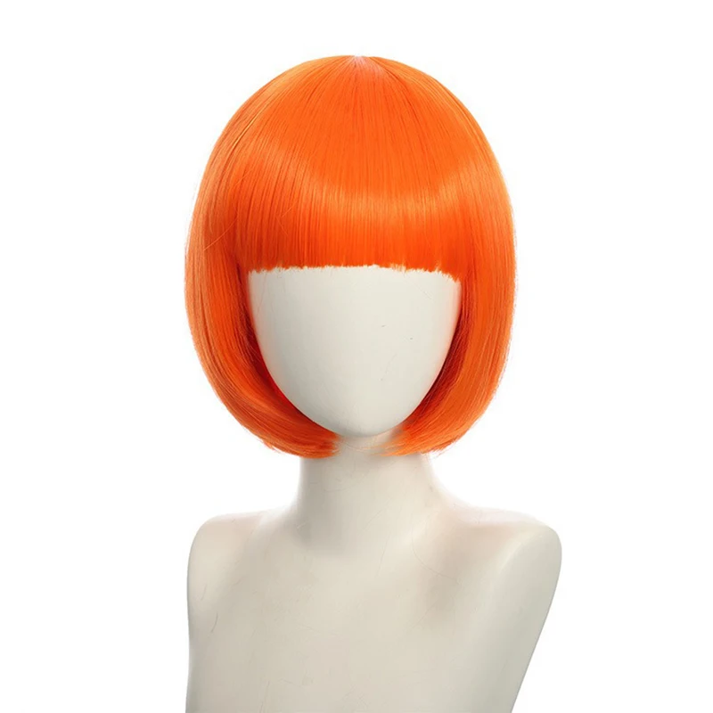 Anime Cosplay Woman General Colorful Wig Manga Exhibition Clothing Dress Up Headwear Cute Headgear Party Lady Nature Bob Haircut