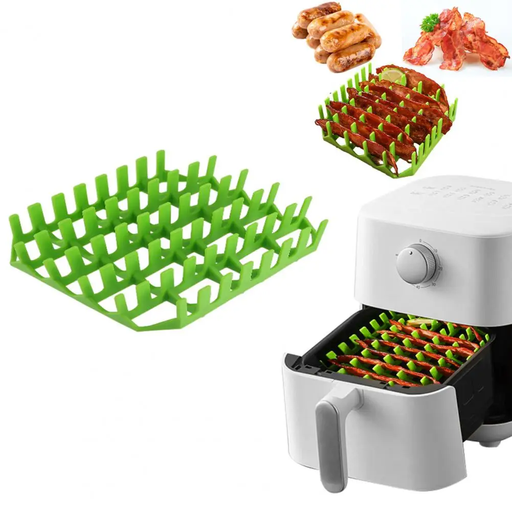 Инструмент для приготовления пищи для семейного сбора, антипригарный коврик для фритюрницы, пищевой силиконовый вкладыш для фритюрницы с разделителем для легкого барбекю для квадратов