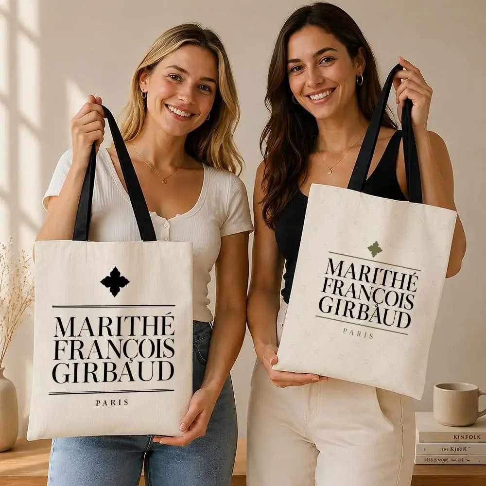 Francois Fashion Marithe Girbaud Storage Bags Canvas  bag, suitable for work, school, and daily commutes, reusable shopping bag