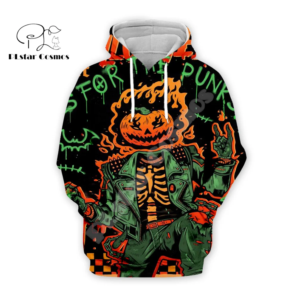 

Halloween Pumpkin Skull Ghost Tattoo Retro Colorful Tracksuit Harajuku Pullover 3DPrint Streetwear Casual Jacket Funny Hoodies O