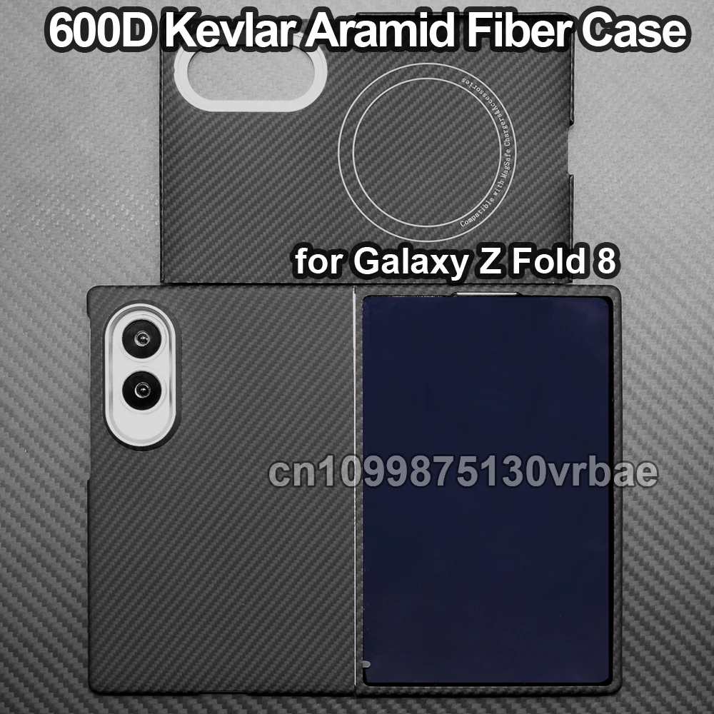 Etui na telefon Galaxy Z Fold 8 z prawdziwego cienkiego włókna węglowego 600D, wykonane z tkaniny aramidowej, cienkie, twarde, magnetyczne, lekkie, premium.