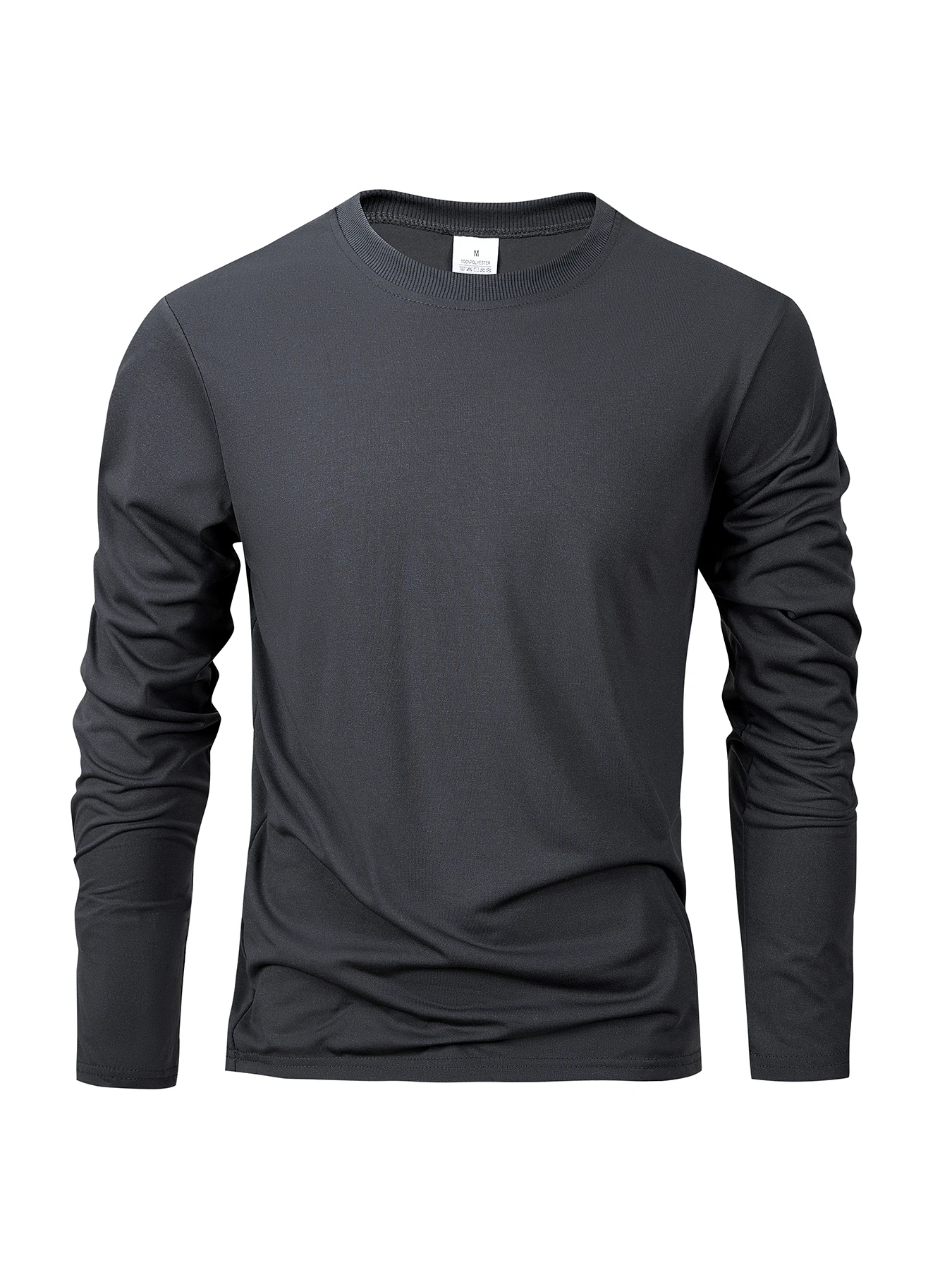 Frühling Herbst männer T-shirts Langarm Casual Tops Einfarbig Hohe Qualität Schwarz T-Shirt Klassische Männer Kleidung – Detail 11