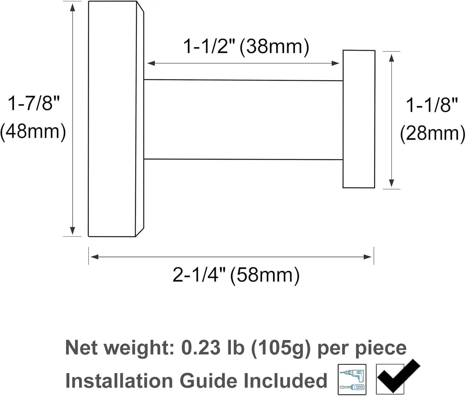 Bathroom Towel  2 Pack, Stainless Steel Round Coat Robe Hanger, Contemporary Decorative Toilet Kitchen Clothes Wall Holder ( Bla