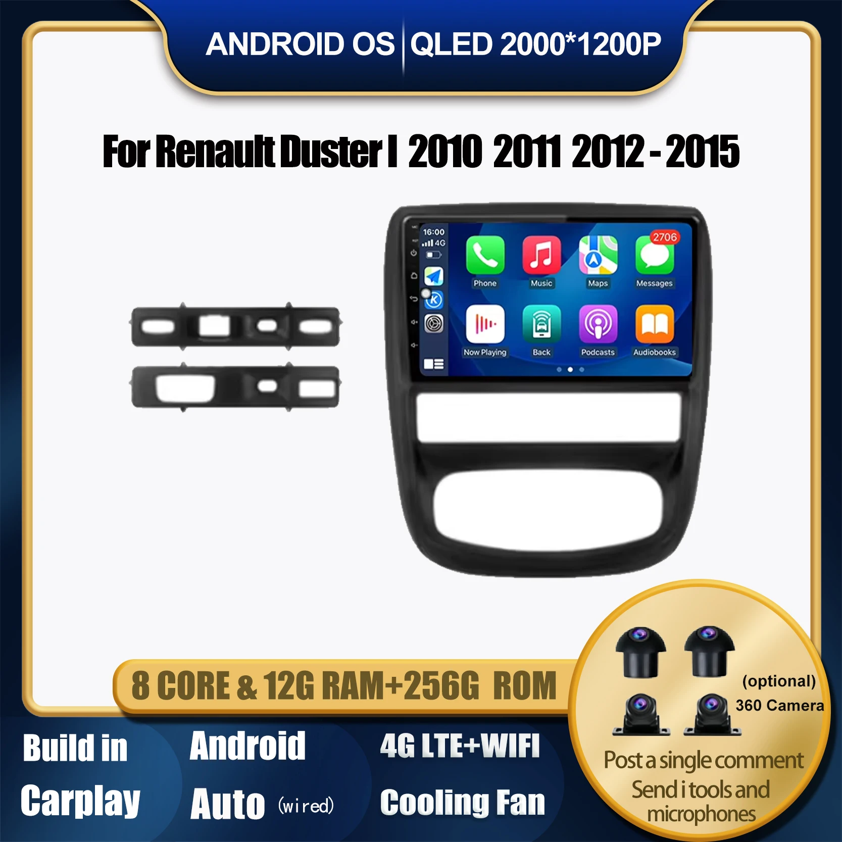 

Car Radio Multimedia Video Player For Renault Duster I 2010 - 2015 GPS Navigation Android Auto Carplay Tools Bluetooth