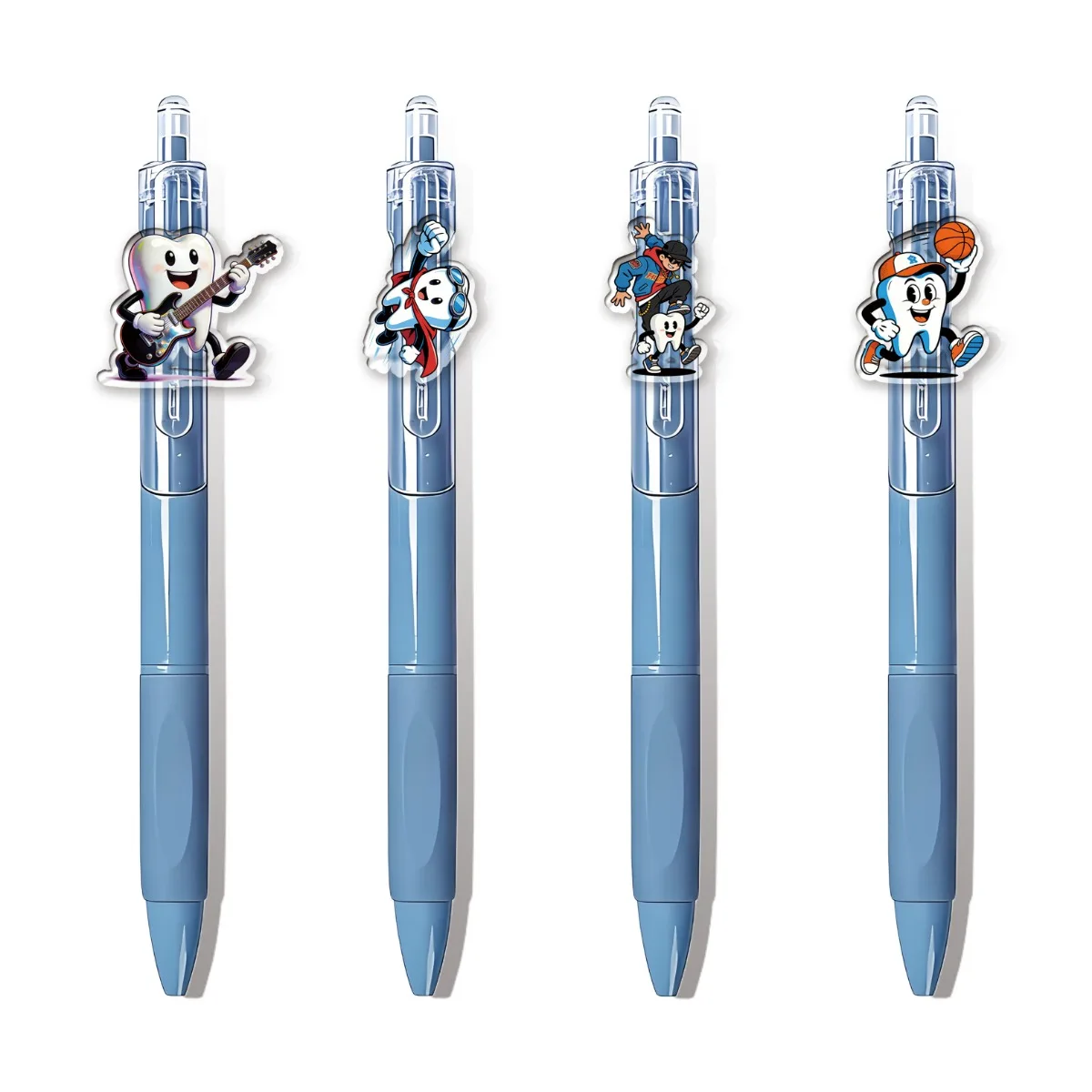 

4PCS/8PCS Rock Teeth White Pen round Ball Pen Student Writing Pen Office Stationery Creative Stationery