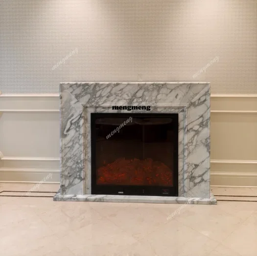 Y136 French marble stone fireplace living room entrance decorative cabinet American simple fireplace