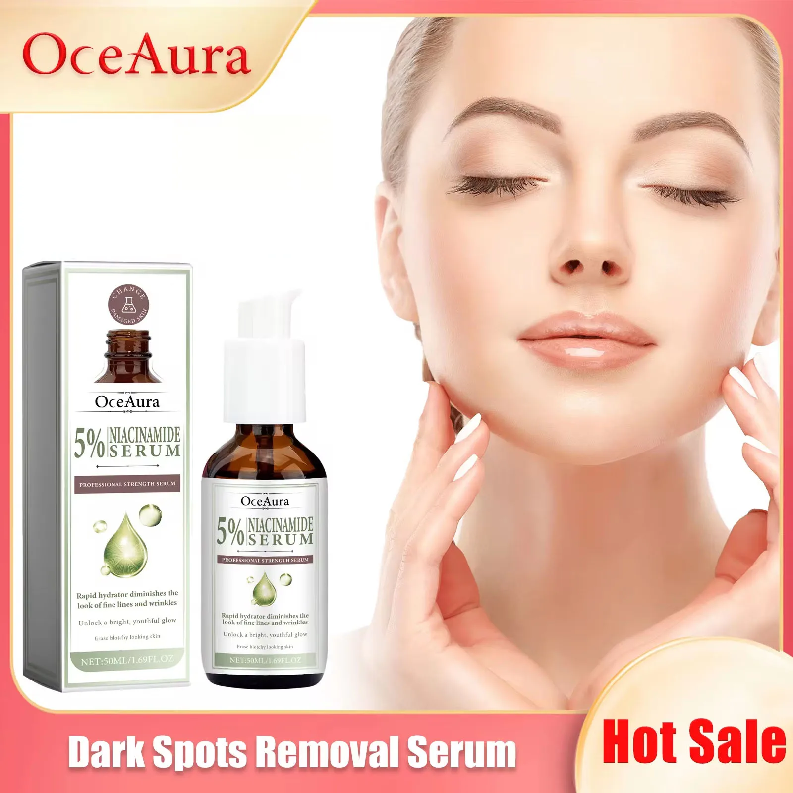 Dark Spots Removal Serum Fade Pigment Chloasma Melanin Brightening Freckle Improves Dull Pore Shrinking Facial Whitening Essence