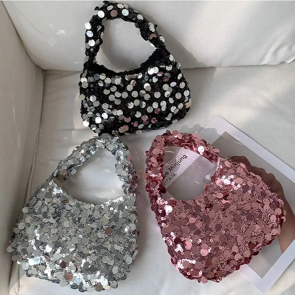 Fashion Cloth Sequin Bag Silver Purse Blingbling Handbag Mobile Phone Bag Make Up Bag Travel