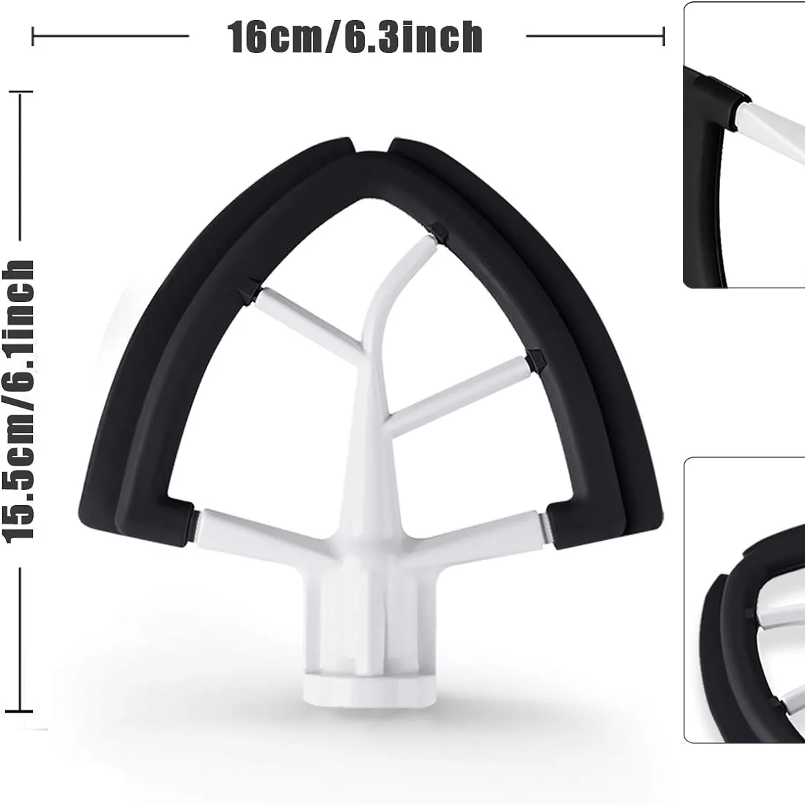 Flex Edge Beater,Mixer Accessory,Attachments For Mixer,Fits Tilt-Head Stand Mixer Bowls For 4.5-5 Quart Bowls,Beater black