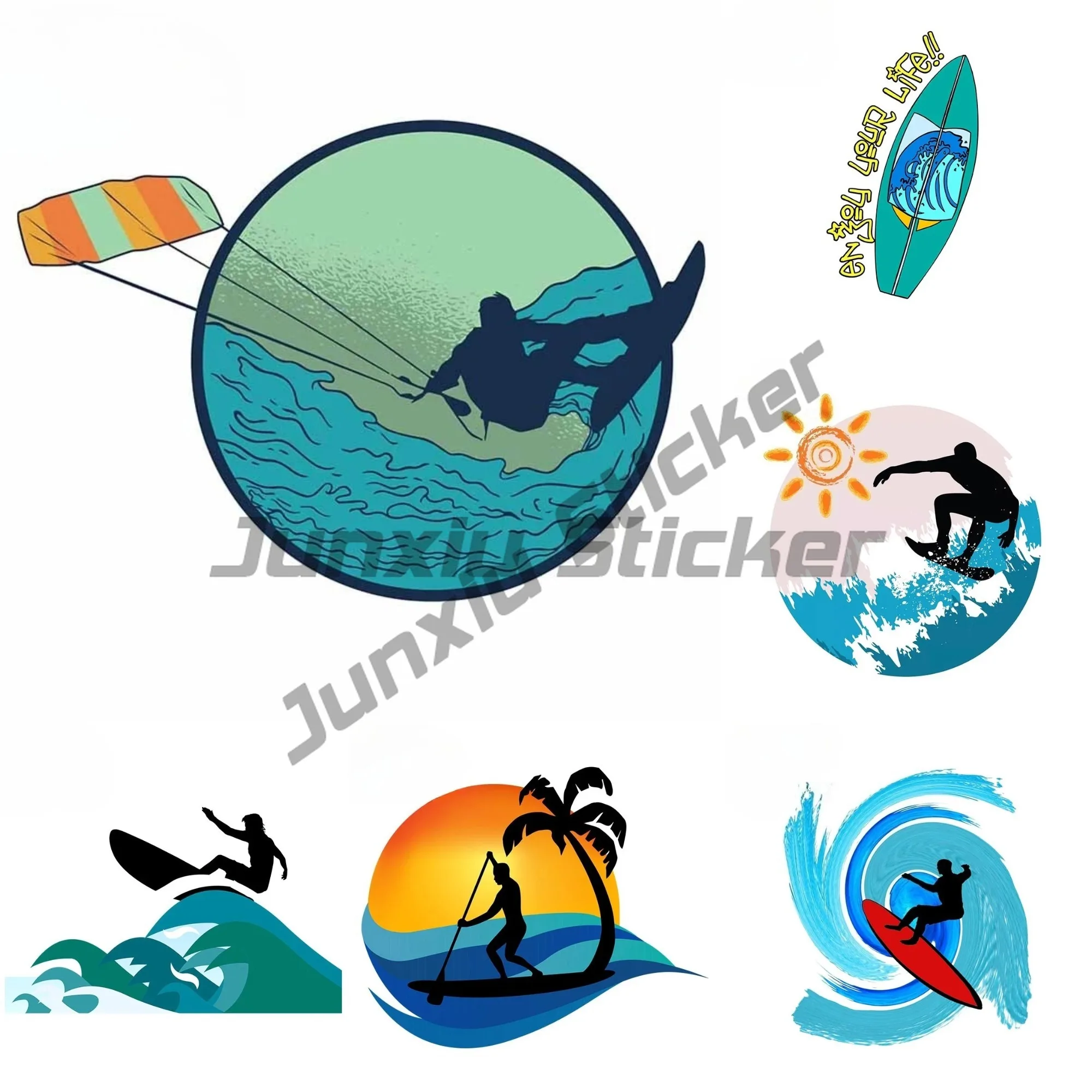 

For Kite Surfer Motorcycle Car Stickers Comical Decal Air Conditioner Repair Sticker Creative Decor