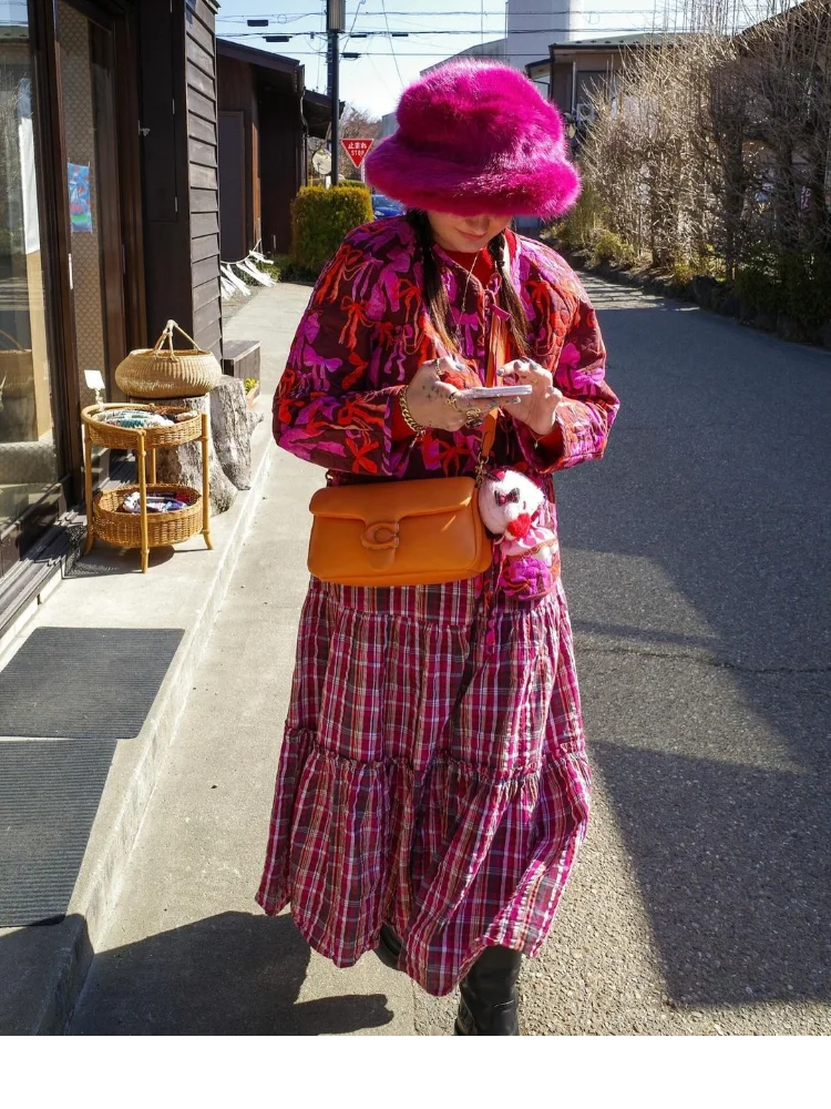 

Lady Elegant Short Coat Women's Round Neck Long Sleeves Color Collision Jacket 2025 Autumn New Fashion Chic Daily Vacation Wear