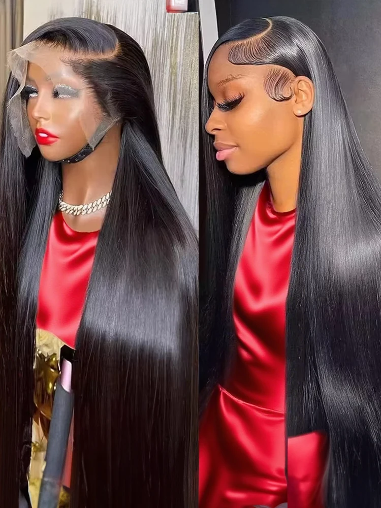 

Прозрачные HD-парики из 100% натуральных человеческих волос, 13x6, прямые, с кружевной передней частью, бразильские, 40-46 дюймов, Remy Hair, парик с кружевной передней частью 13x4 для женщин