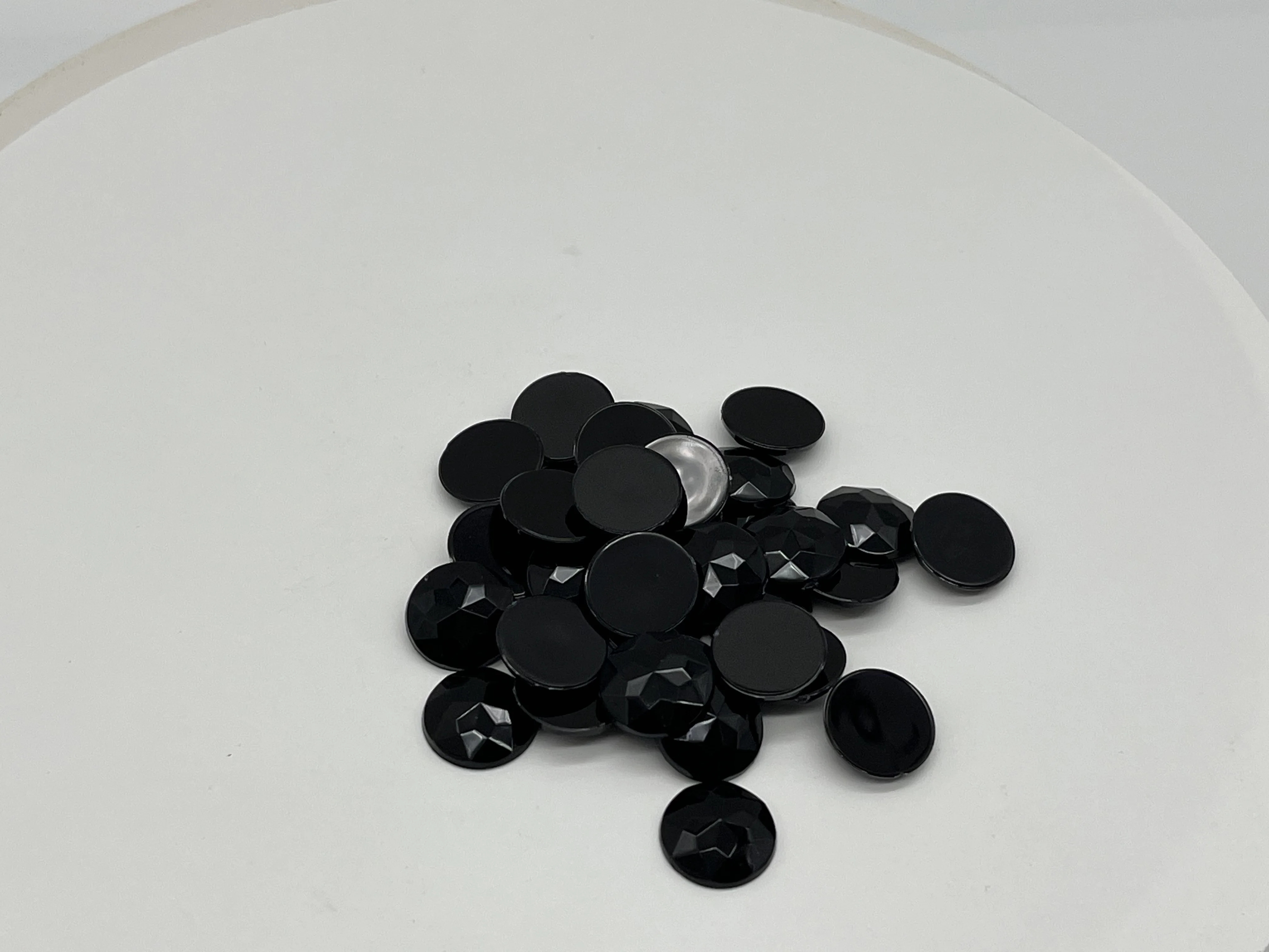 NKS 10 12 14 16 20 25 30mm Non Hotfix Black Round Stones Applique Flatback Acrylic Rhinestones For Garment Accessory Dress