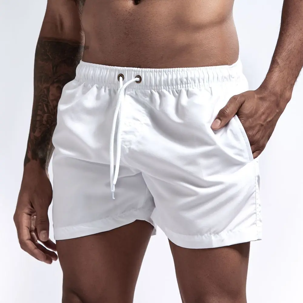 Short de bain à séchage rapide pour hommes, culotte de fitness, maillot de bain de plage, bas en tissu respirant, poche solide, mode, été