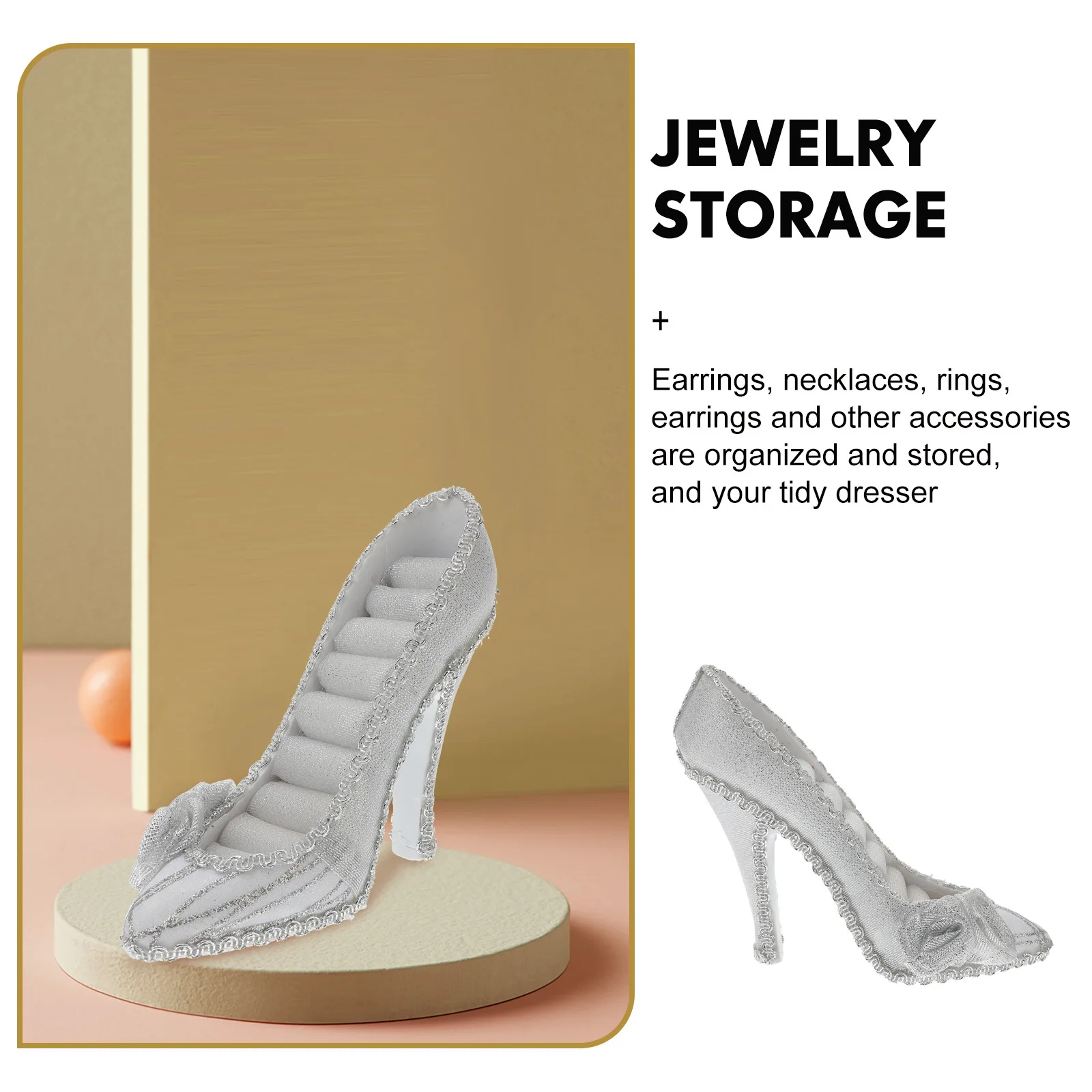 

Stylish Resin High Heel Jewelry Display Stand Earring Holder Rack for Rings Bracelets Necklaces Photography Craft Decoration