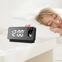 2025 New Electronic Alarm Clock Luminous Digital Silent Projection Clock Large Screen Creative Multi-functional Desk Decoration