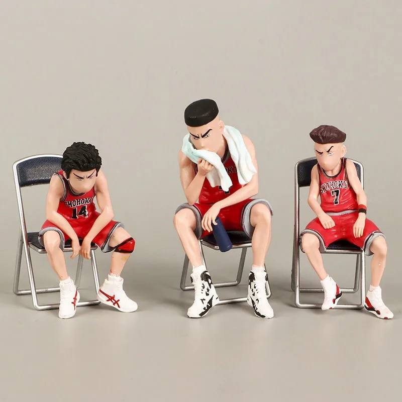 5pcs/set Slam Dunk Action Figure Anime Basketball Characters Akagi Takenori Kaede Rukawa Sakuragi Hanamichi Model Toy Collection