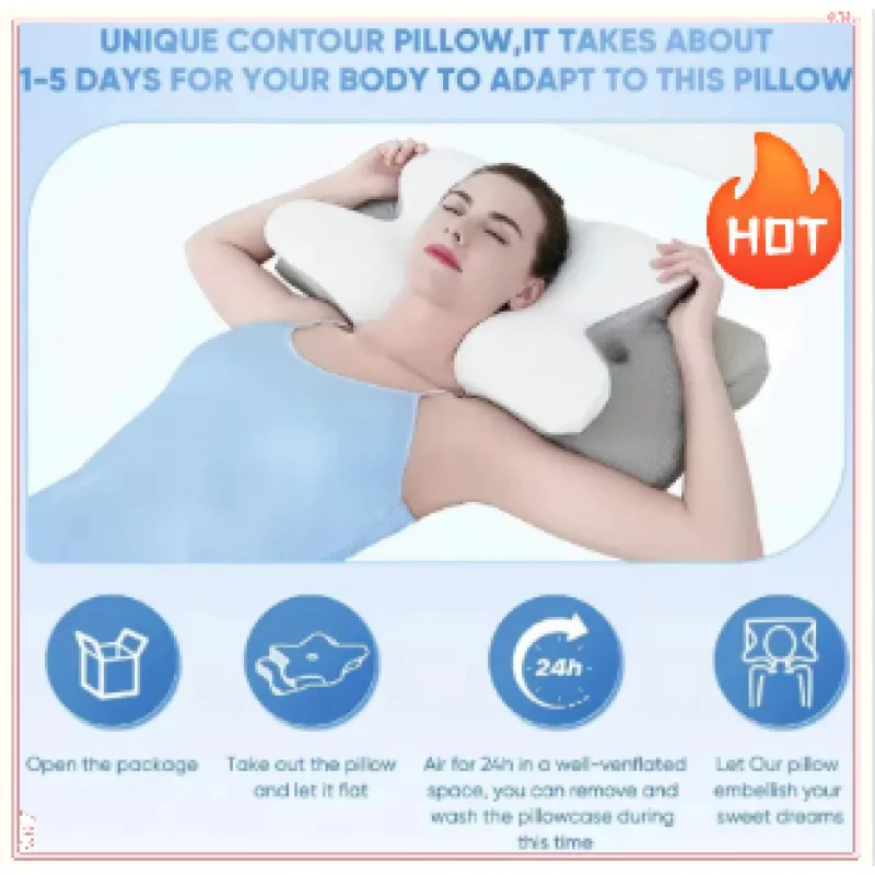 Sleep Memory Pillow Butterfly Memory Foam Neck Pillows Contoured Sleep For Neck Pain Relief Stomach Support Comfortable Pillow