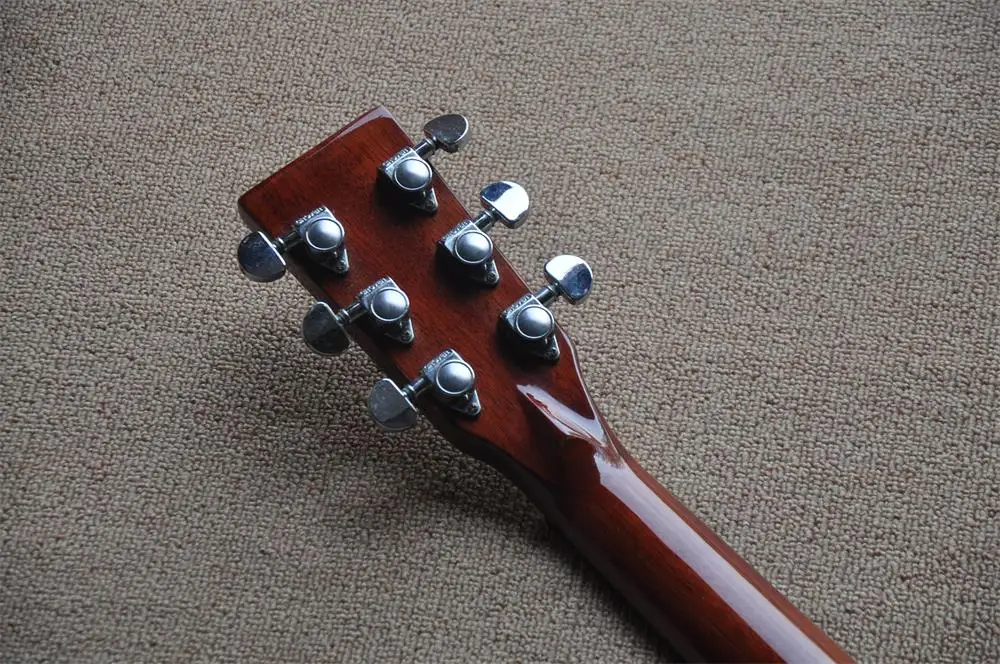 جسم الماهوجني قمة من خشب التنوب الصلب لون الخشب الطبيعي تشطيب D نوع 00028 نموذج توقيع 41 بوصة جيتار صوتي متوفر في المخزون 418 #2