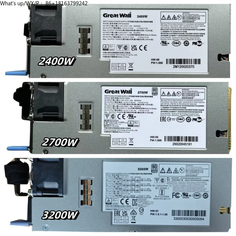 

Great Wall High Efficiency Server PSU Module Rated Power 2400W 2700W 3200W Redundant Power Supply for Server
