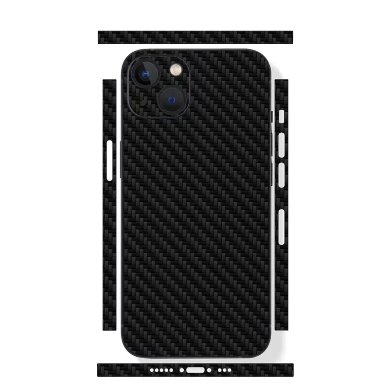 Piel de fibra de carbono para iPhone 1514 13 12 Pro Max Mini cubierta de película trasera Protector de pantalla trasera pegatina duradera