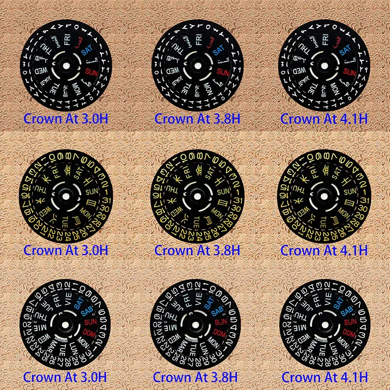 NH35 NH36 Date Wheel Dial Fits NH35 NH36 Automatic Movement Crown at 3.0/3.8/4.1 Oclock Watch Date Week Wheel Movement parts