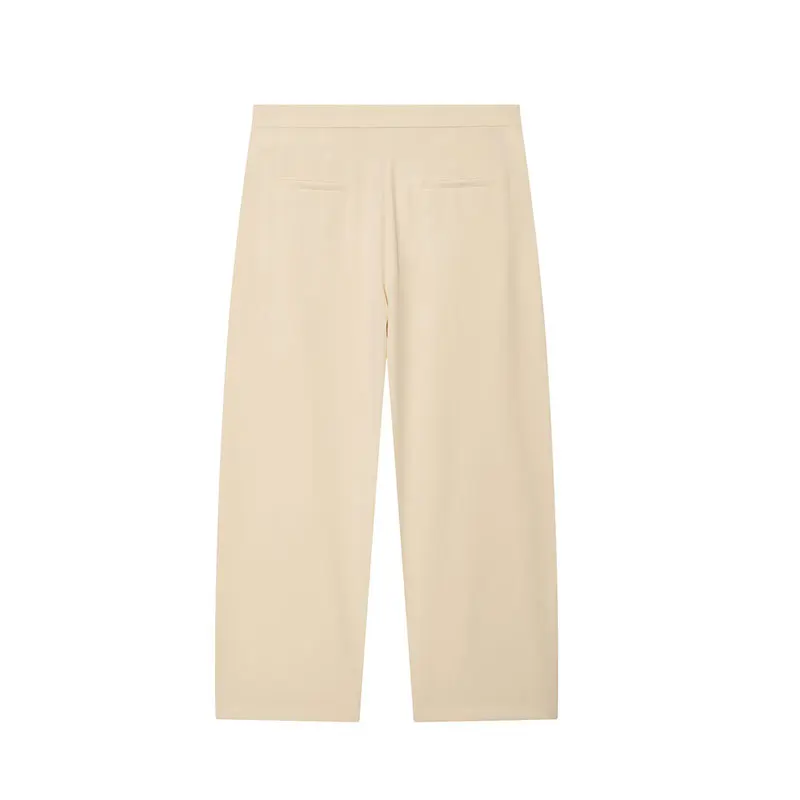 TFAFXY 2026 Summer Streetwear Solid Women Full Length Pants Fashion New Casual High Waist Wide Leg Folds Trousers