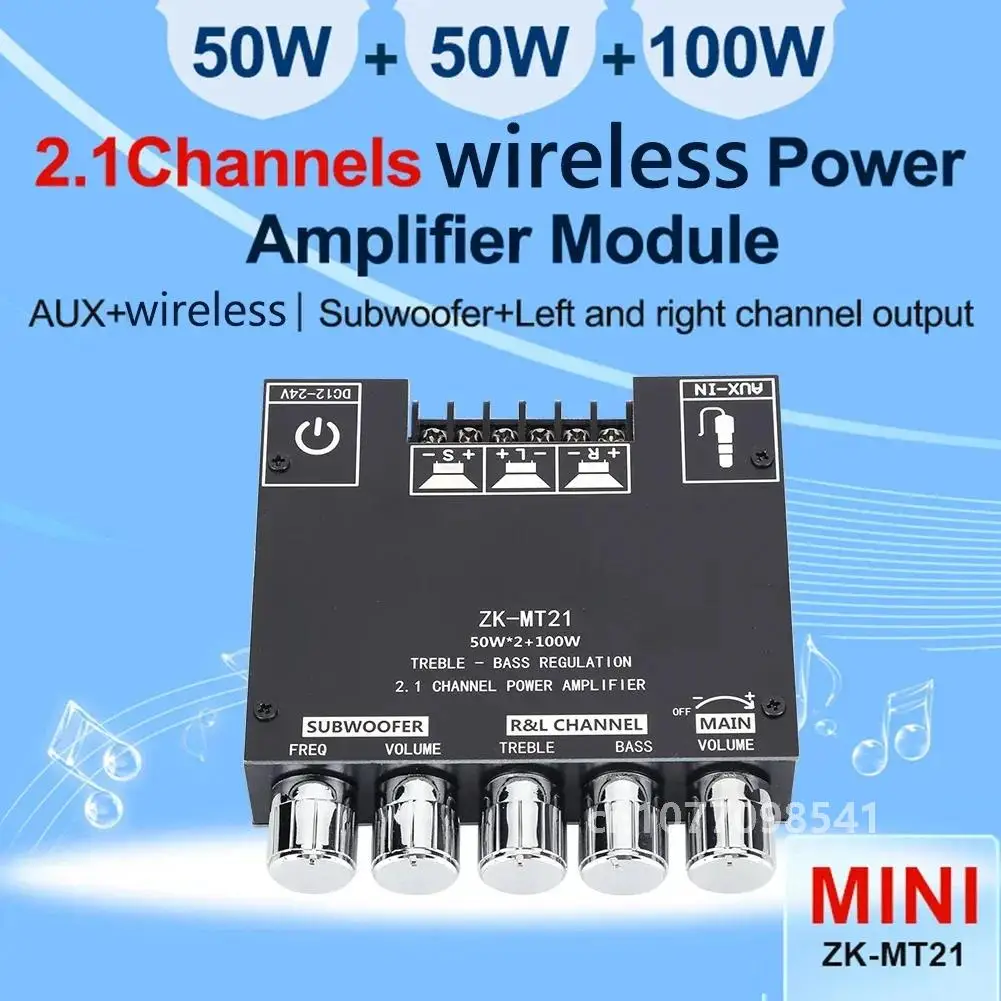 ZK-MT21 Kanaal Subwoofer Versterker Board CS8673E 2.1 Power Audio Stereo Versterker Board Bass AMP AUX Eindversterker Module Set