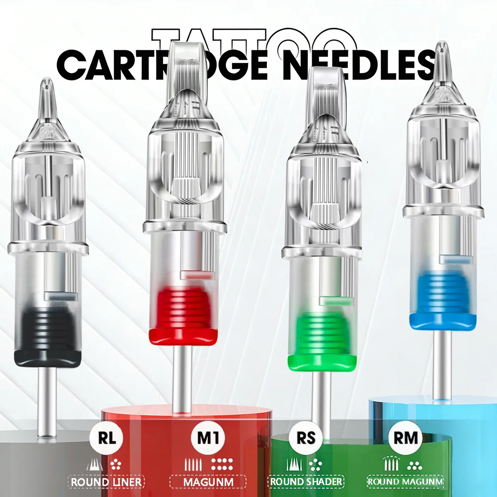 

Assorted Mixed Size Tattoo Cartridge Needle RL/RS/RM/M1 Disposable Safety Tattoo Needles for Cartridge Tattoo Pen Machine Needle