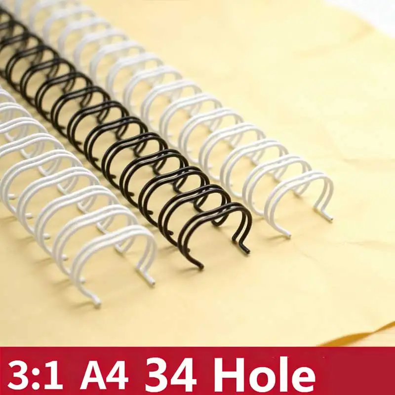 100pcs-a4-size-34-teeth-hole-notebook-double-wire-metal-binding-loop-calendar-coil-loose-leaf-notebook-book-ring-spring-staplin