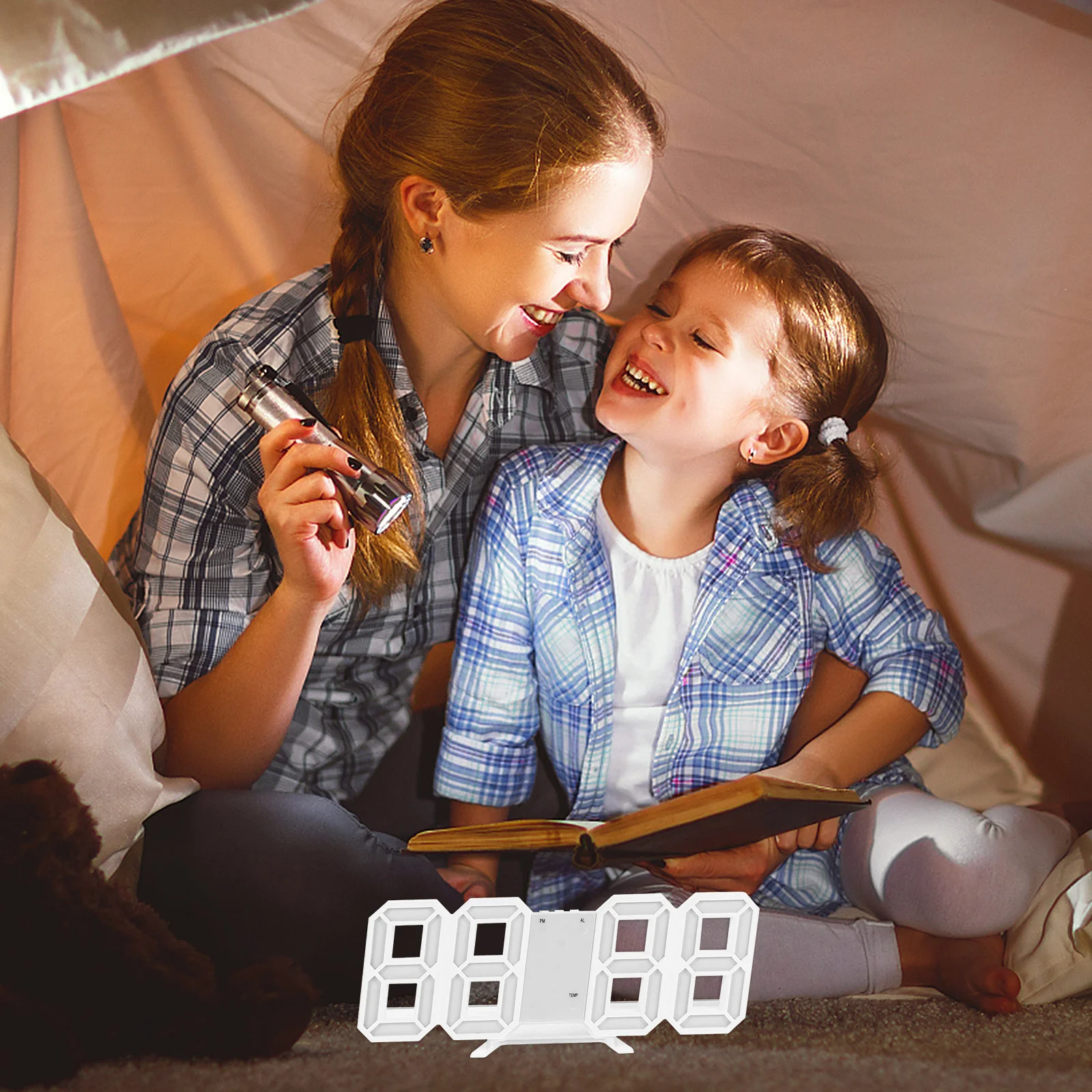 

3D LED Digital Alarm Clock with Temperature Display Night Light Function Modern Desktop Clock for Home Office Bedroom Decor