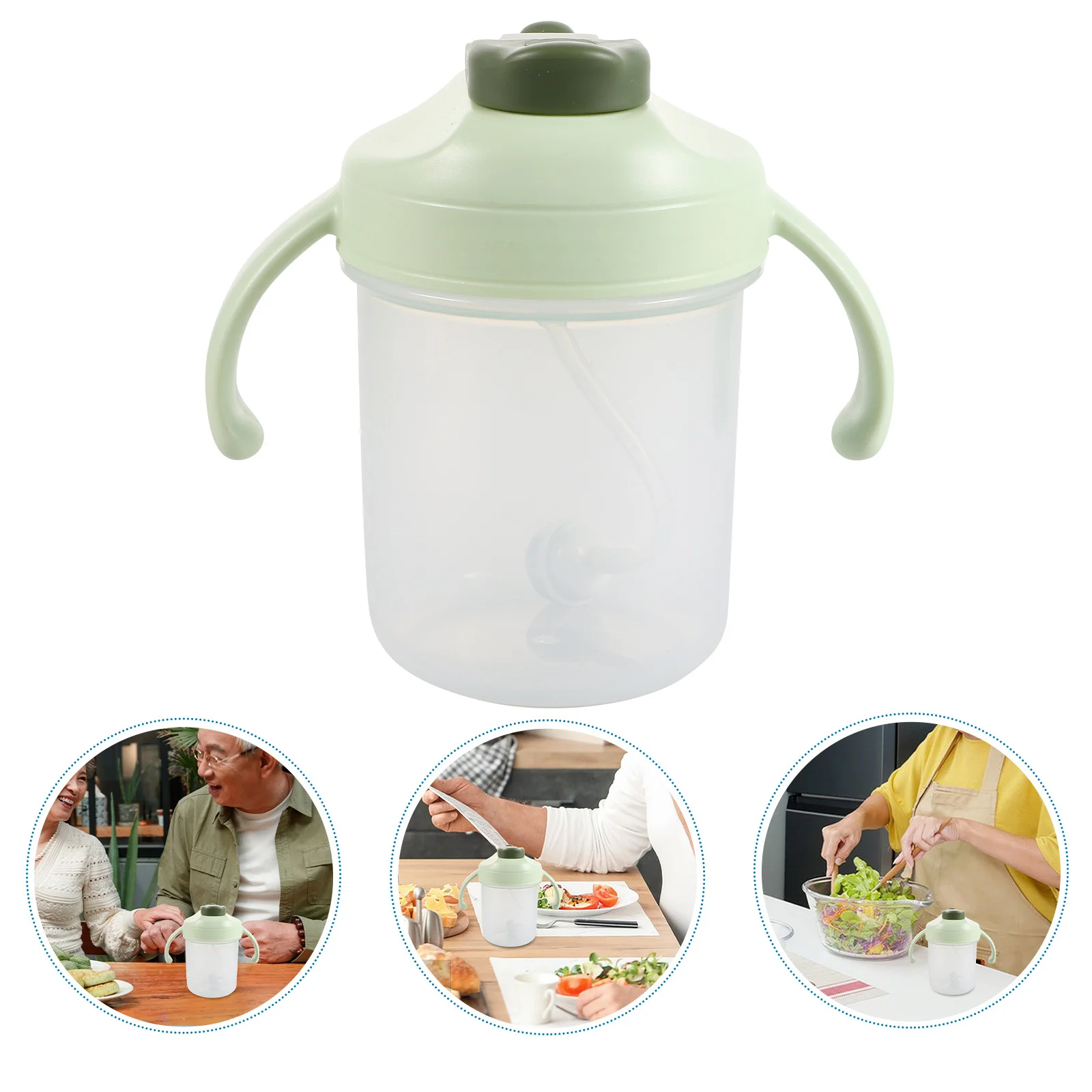 

Anti-Choking Straw Cup For Elderly Spill Proof Durable Plastic Bedridden Patient Drinking Bottle With