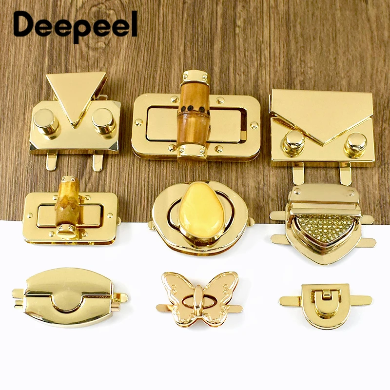 1-3Pcs Deepeel Metal Bag Decor Lock Buckle Women Handbag Closure Latch Purse Turn Twist Locks Snap Clip DIY Hardware Accessories