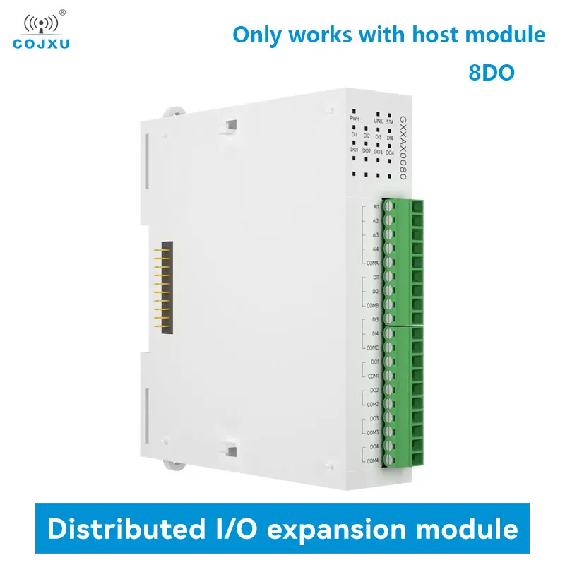 8DO Analog Switch Acquisition Distributed Remote IO Expansion Module  COJXU GXXAX0080 RJ45 RS485 Modbus PNP NPN Fast Expansion